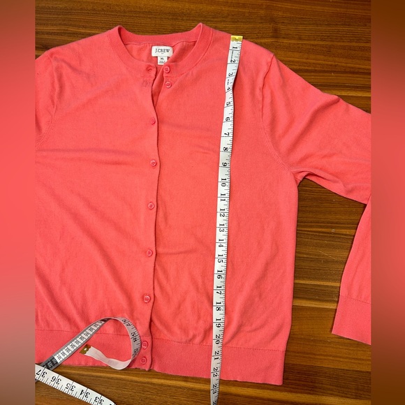 JCrew Factory Bright Pink Crew Neck Button Down Classic Cardigan - Sz XL - Picture 9 of 11